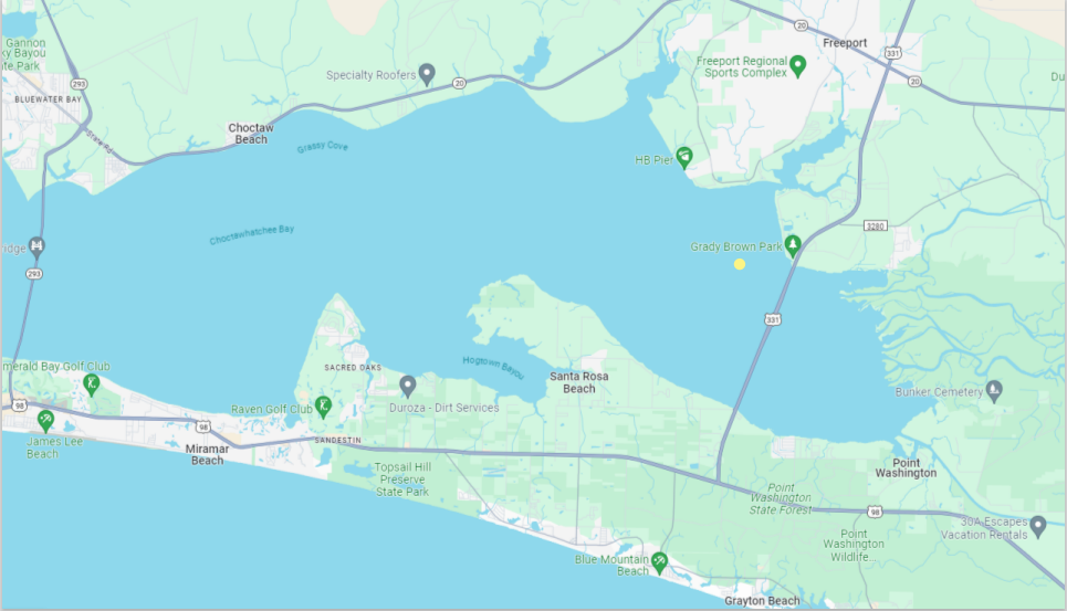 Map of Choctawhatchee Bay
